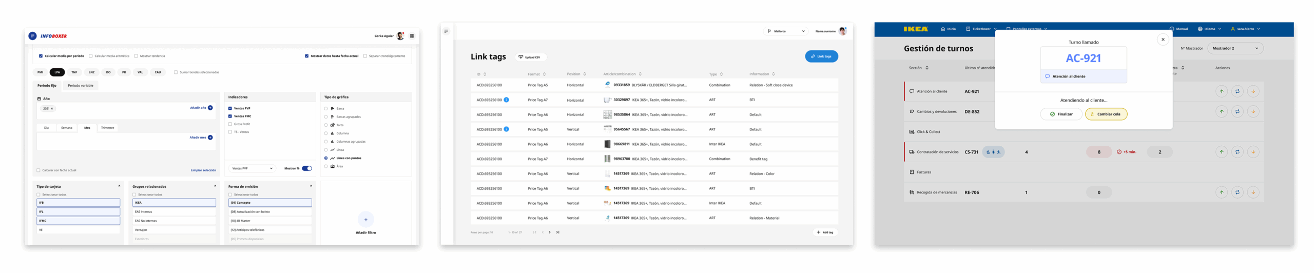 Plataformas internas de Bitbox (IKEA Island) con Rita aplicado